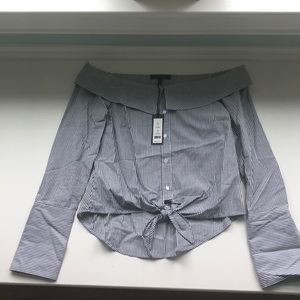 Romeo & juliet off shoulder striped top